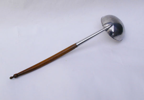 A Simeon Stedman Pewter and Wood Ladle