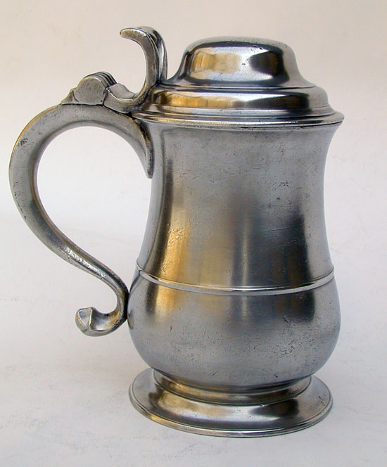 An Export Tulip Form Pewter Tankard by Ash & Hutton