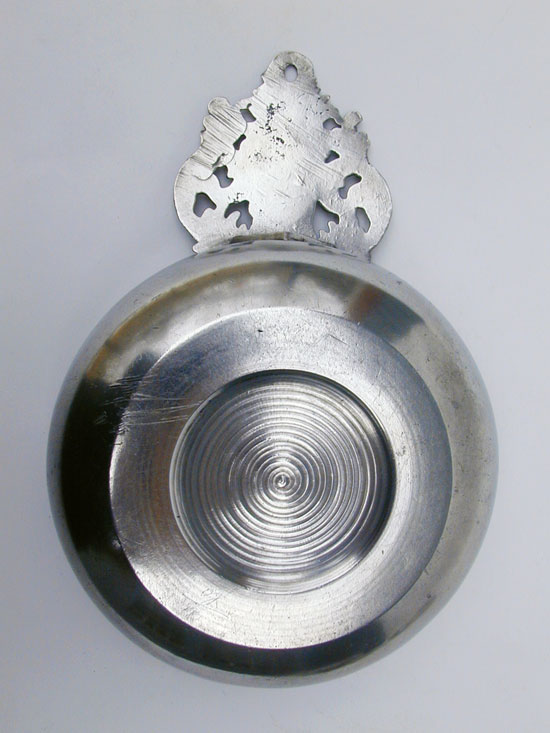 A T.D. Boardman Crown Handle Pewter Porringer