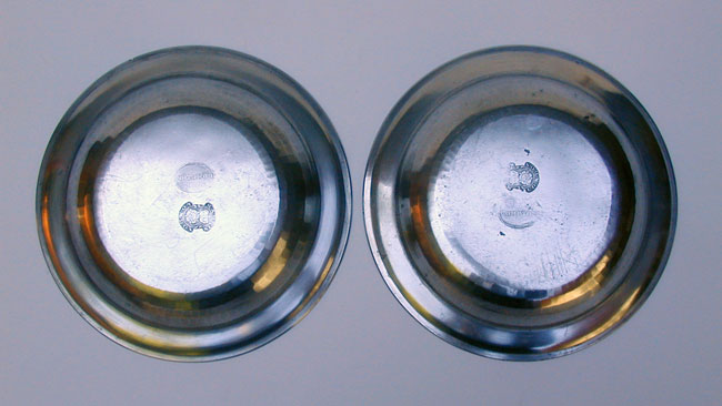 A Fine Pair of Export Pewter Soup Plates by Thomas Compton