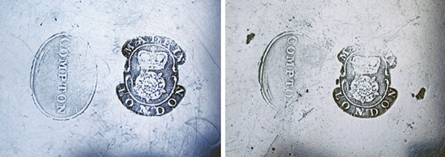 A Fine Pair of Export Pewter Soup Plates by Thomas Compton