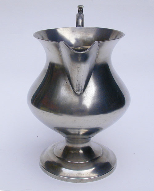 An Unmarked 19th Century American Pewter Cream Pitcher