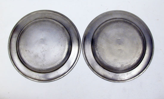 A Pair of William Calder Pewter Patens