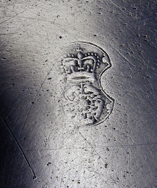 A Flat Rim Export Pewter Plate by Robert Bush & Co