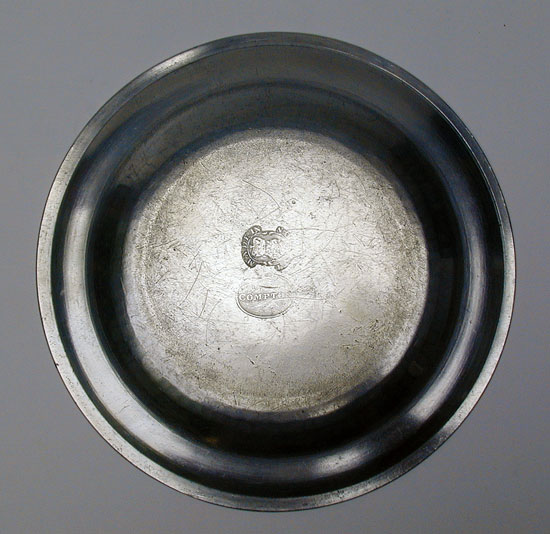 An Export Pewter Plate by Thomas & Townsend Compton