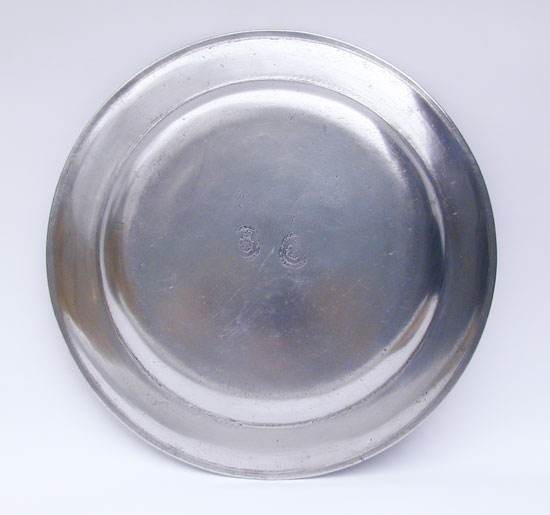 A Very Fine American Pewter Platter by Jacob Whitmore