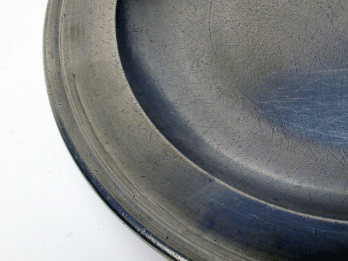 A Export Pewter Single Reed Rim Plate by Townsend & Compton