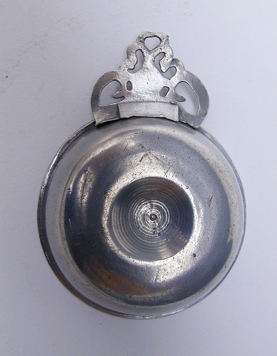 An Unmarked Pewter Taster Porringer by Richard Lee