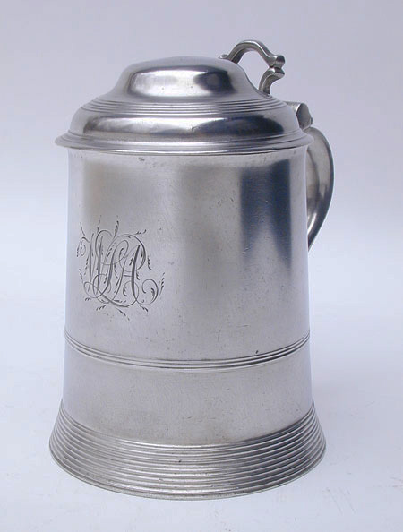 An Export Pewter Pint Tankard by Townsend & Compton