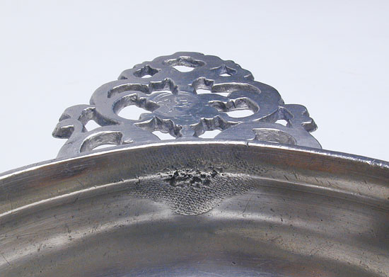 A Fine Large Flower Handle Porringer by Gershom Jones