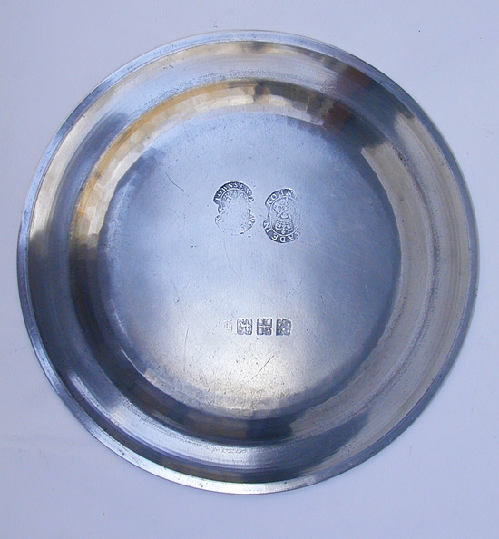 A Townsend & Compton Export Pewter Plate