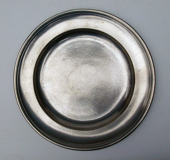 A Very Scarce Pewter Plate by William Danforth with the Earliest Version of His Touch