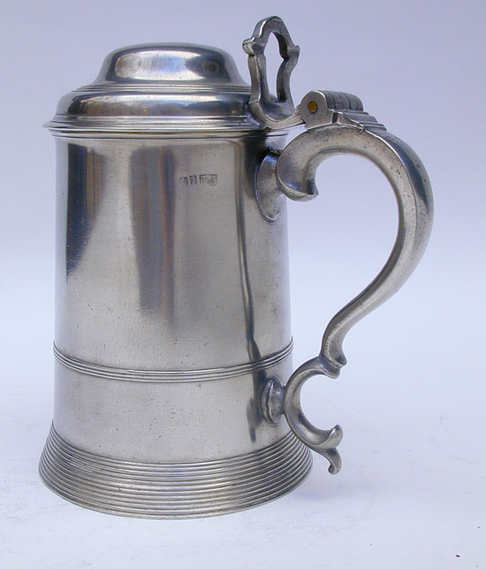 A Quart Export Pewter Tankard by Townsend & Compton