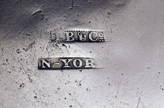 A Quart Squat Pewter Mug by Timothy Boardman & Co