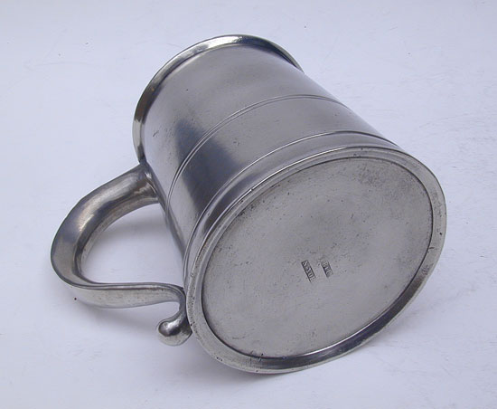 A Quart Squat Pewter Mug by Timothy Boardman & Co