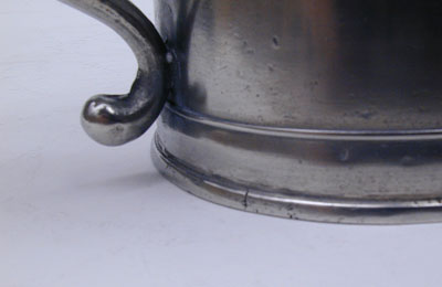 A Quart Squat Pewter Mug by Timothy Boardman & Co