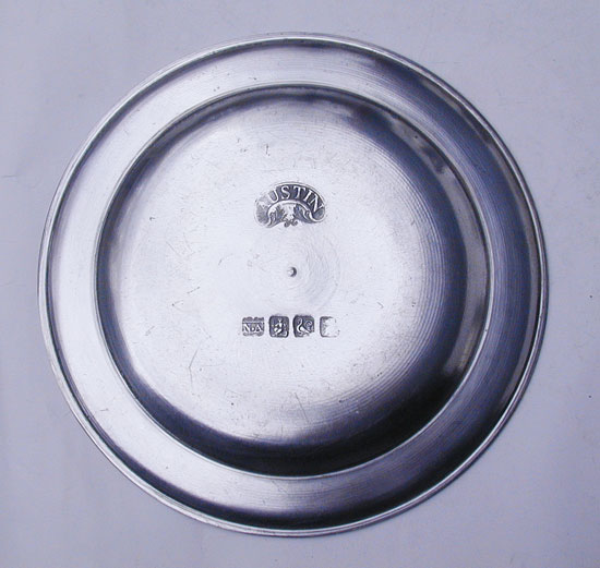 A Near Mint Pewter Plate by Nathaniel Austin
