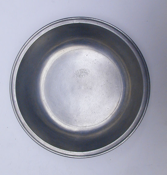 A Pewter Basin by Samuel Hamlin Sr. or Jr.