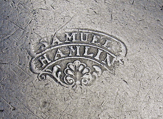 A Pewter Basin by Samuel Hamlin Sr. or Jr.
