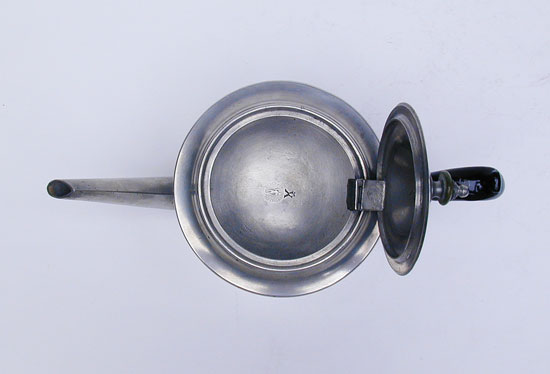 A Drum Shaped Export Pewter Teapot by Edgar Curtis & Co.﻿