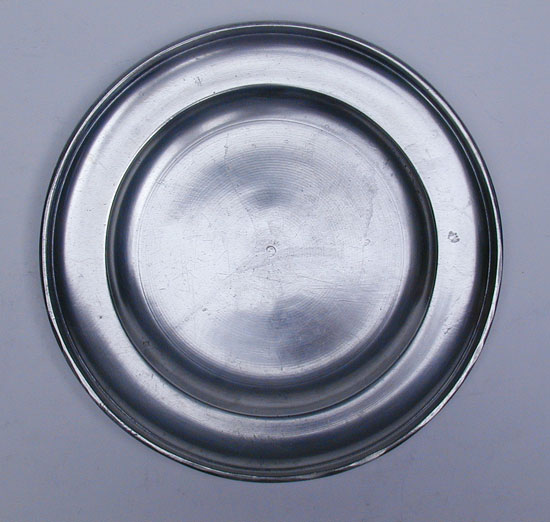 A Fine Single Reed Rim Pewter Plate by William Danforth