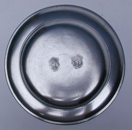 A Fine Single Reed Rim Pewter Plate by William Danforth