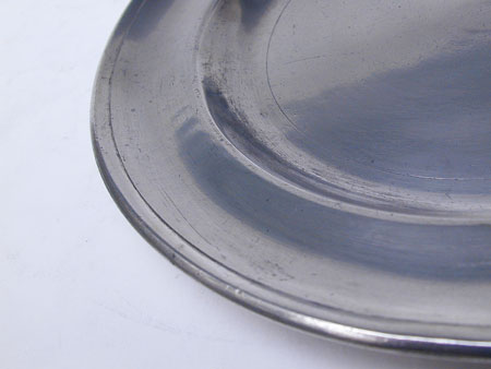 An 8 inch Pewter Plate by Blakeslee Barns