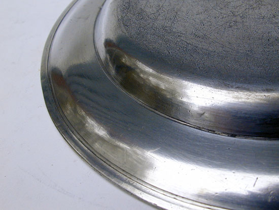 An 8 inch Pewter Plate by Blakeslee Barns