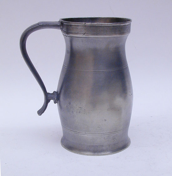 An Unmarked Boardman Pint Pewter Baluster Measure