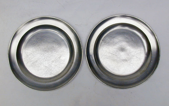 A Pair of Pewter Plates by Robert Palethorp. Jr.