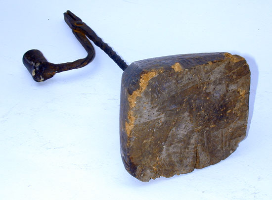 A Iron Rush and Candle Holder with Wood Base Lamp