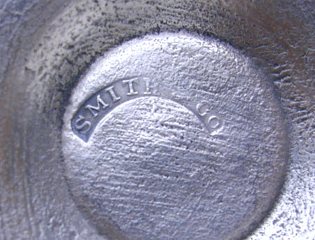 A Pewter and Glass Chamber Lamp by Smith & Co