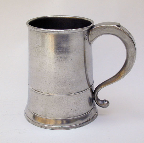A Quart Pewter Mug Marked Joseph Danforth