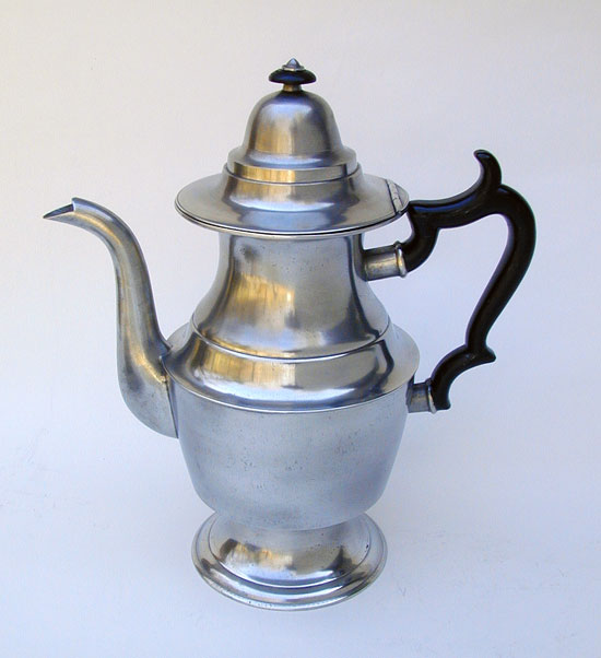 A Pewter Urn Form Coffeepot by Rufus Dunham
