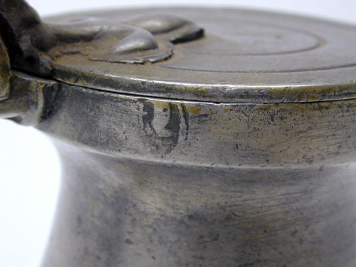 British Export Double Volute 1/2 Pint Pewter Measure by John Fasson