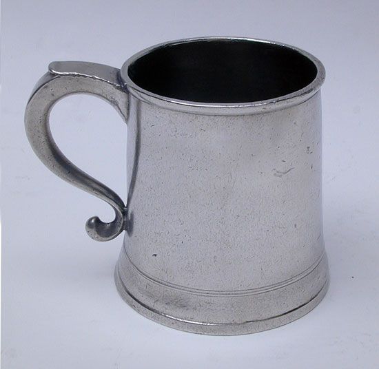 Rare Pint Pewter Mug by Samuel Kilbourn