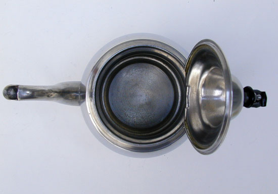 An Inverted Mold Pewter Teapot by I. Curtiss