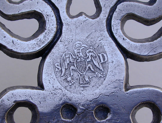 A Samuel Danforth Old English Handle Pewter Porringer