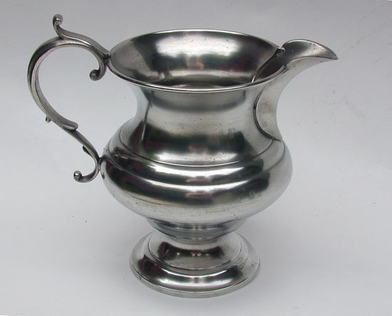 A Pewter Cream Pitcher by Sellew & Co.