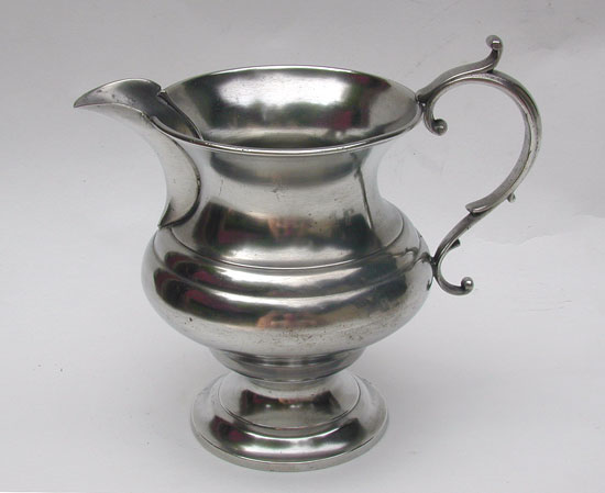 A Pewter Cream Pitcher by Sellew & Co.