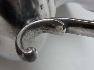 A Pewter Cream Pitcher by Sellew & Co.