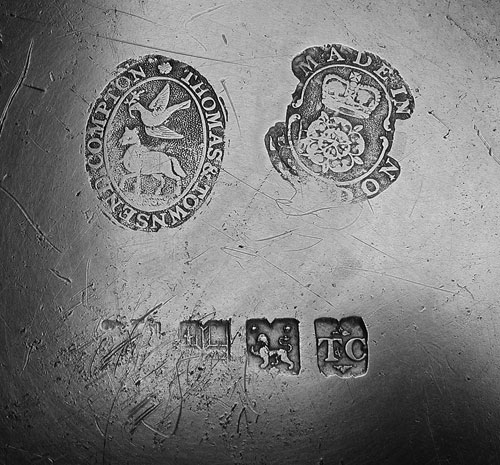 A Pewter Export Single Reed Rim Plate by Thomas & Townsend Compton