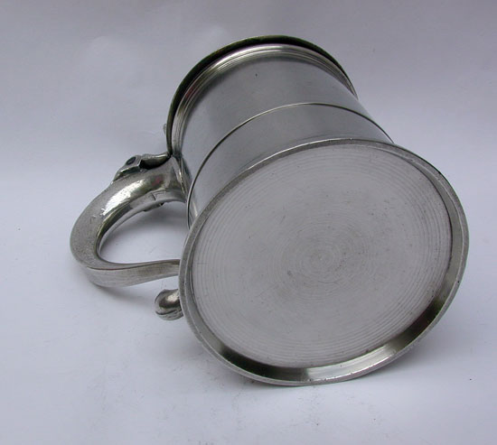 A Quart Pewter Export Tankard Marked TS