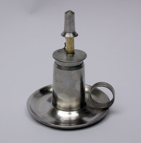 A Pewter Cylinder Font Sparking Lamp