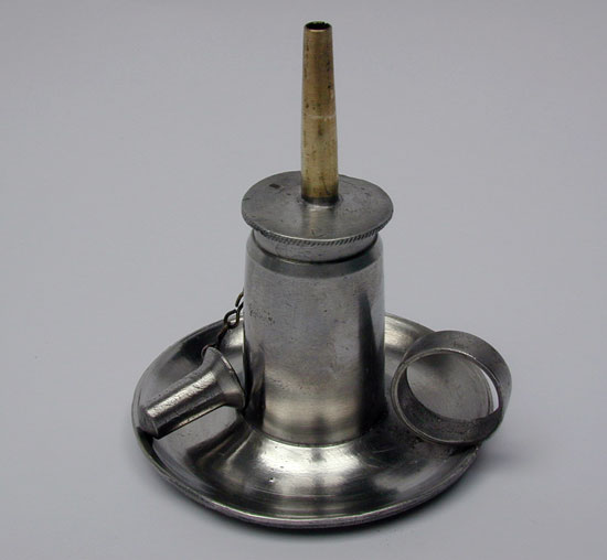 A Pewter Cylinder Font Sparking Lamp