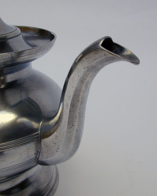 A Very Rare Miniature Unmarked Boardman Pewter Teapot