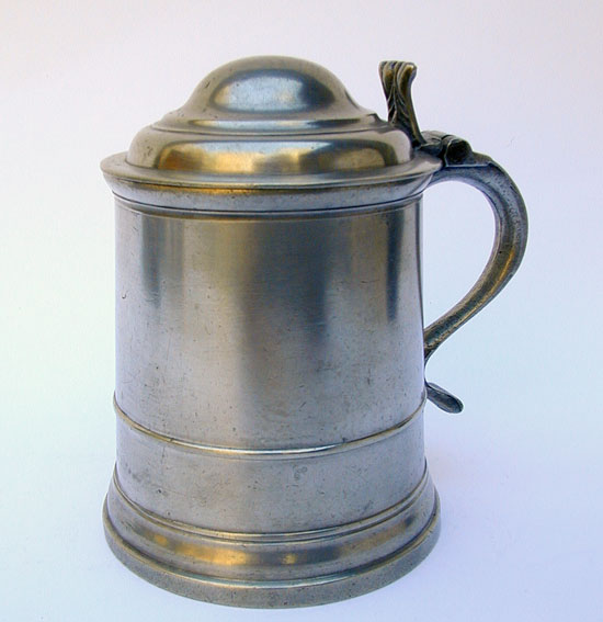 A Rare Pewter Pint Export Tankard by William Eddon