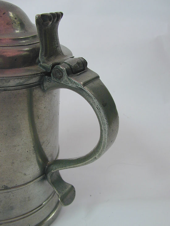 A Rare Pewter Pint Export Tankard by William Eddon