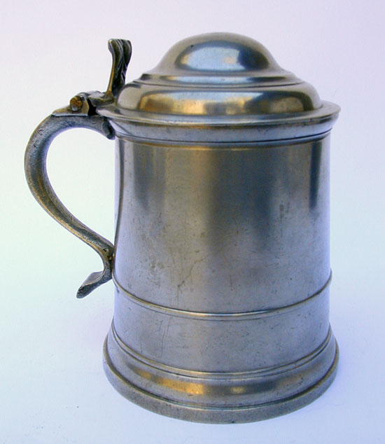 A Rare Pewter Pint Export Tankard by William Eddon