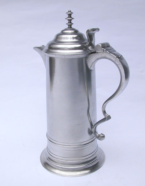 A Boardman & Co Triple-Tiered Finial Pewter Flagon